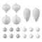 Glitzhome® 18 Pack Elegant Silver Deluxe Large Shatterproof Ornaments